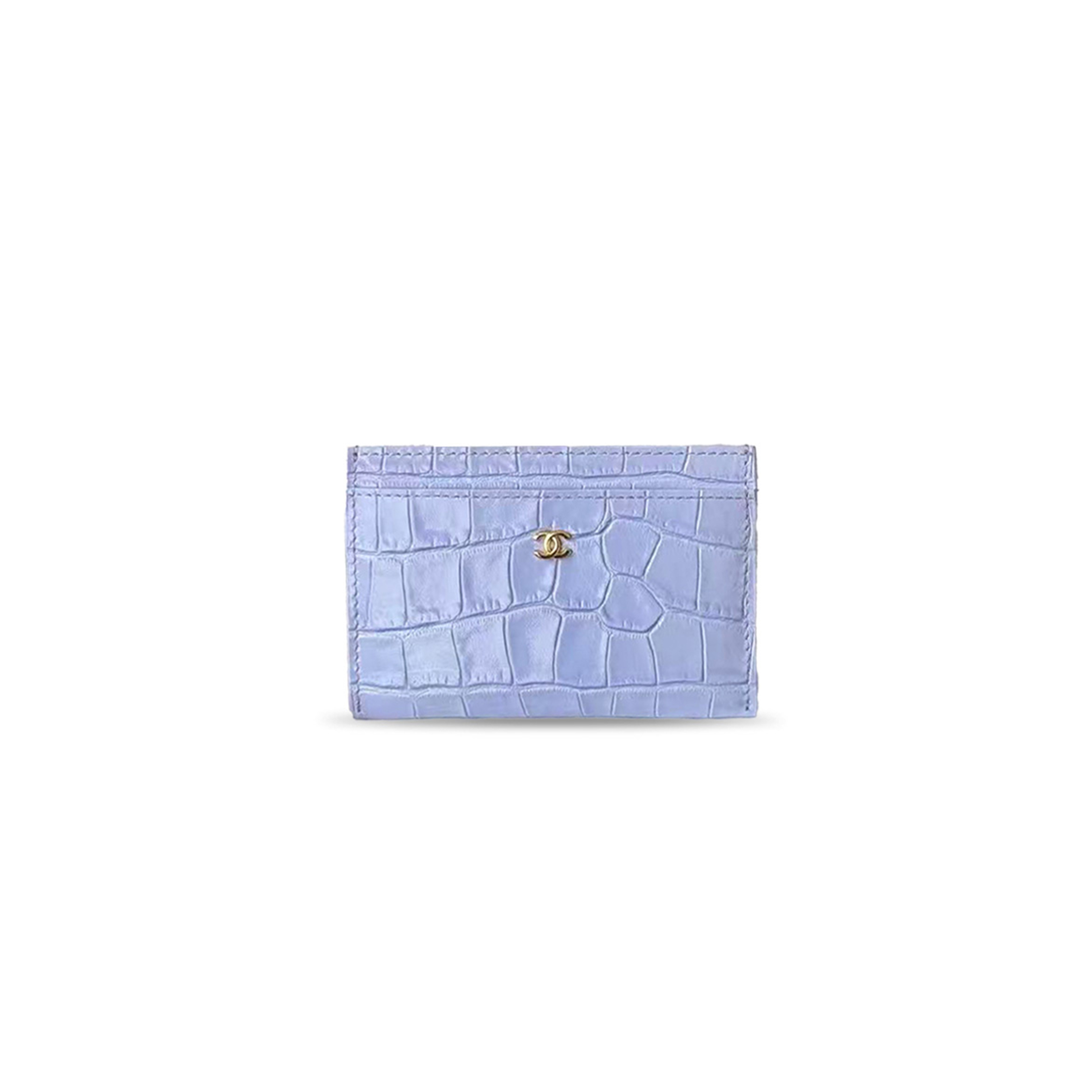 CHANEL CALFSKIN CROCODILE EMBOSSED CROCOCO CARD HOLDER LIGHT (11*6cm)